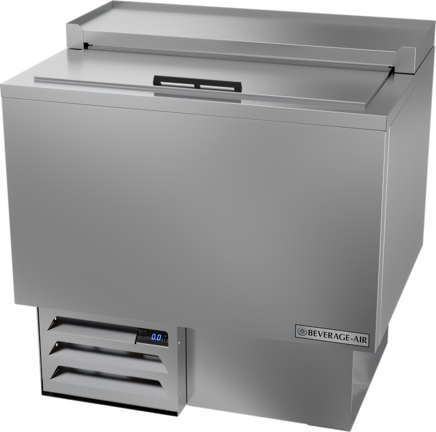 Product image #1 for Beverage-Air 34-Inch Wide Underbar Glass Froster, 6.4 Cu. Ft., Sliding Door Lid, Self-Contained Refrigeration