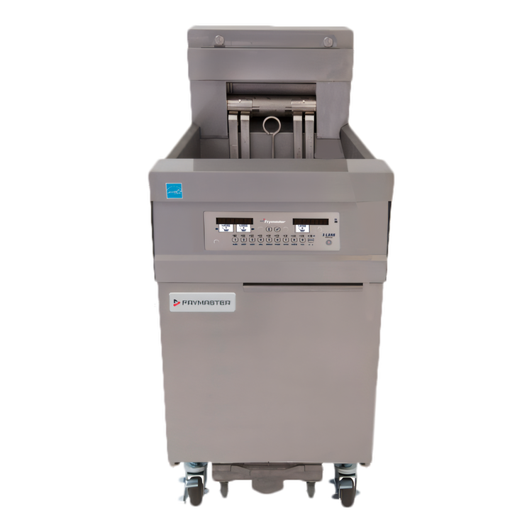 Product image #1 for Frymaster 11814EF 60 lb Electric Floor Fryer with Oil-Conserving Open-Pot Design and Built-In Filtration