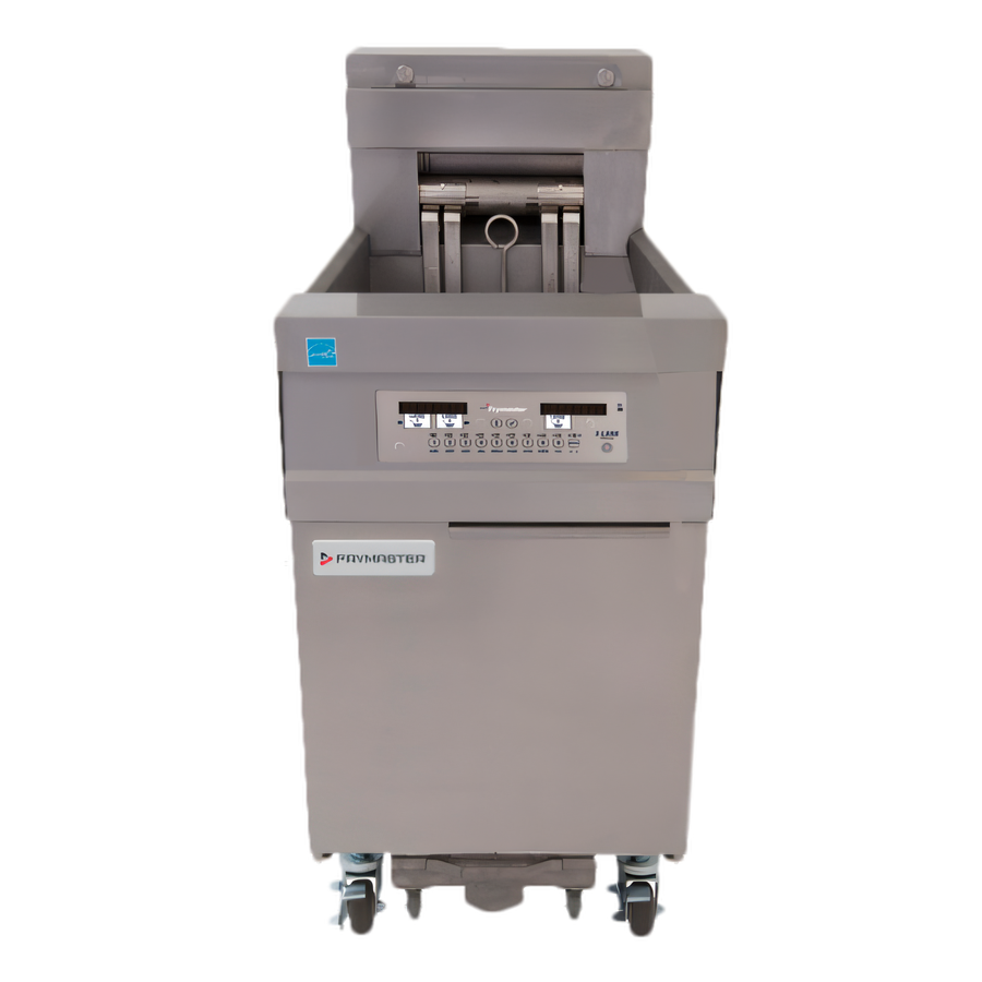 Product image #1 for Frymaster 11814EF 60 lb Electric Floor Fryer with Oil-Conserving Open-Pot Design and Built-In Filtration