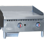 Thumbnail image #1 for Serv-Ware SMGS-24 24-Inch Manual Countertop Natural Gas Griddle, 2 Burners, 3/4-Inch Plate