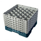 Thumbnail image #2 for Cambro Camrack® 30S1114414 Full-Size 30-Compartment Glass Rack, Teal, 3-1/8" Diameter, 11-3/4" Height, 6 Extenders Case of 2