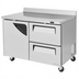 Thumbnail image #1 for Turbo Air Super Deluxe 48-Inch Worktop Refrigerator with 1 Door and 2 Drawers, 12 Cu. Ft., Stainless Steel, Self-Cleaning Condenser