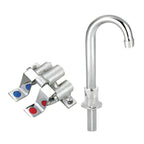Thumbnail image #1 for BK Resources BKDMFV-DGS-G Dual Pedal Metering Foot Valve with 3-Inch Gooseneck Deck-Mount Spout