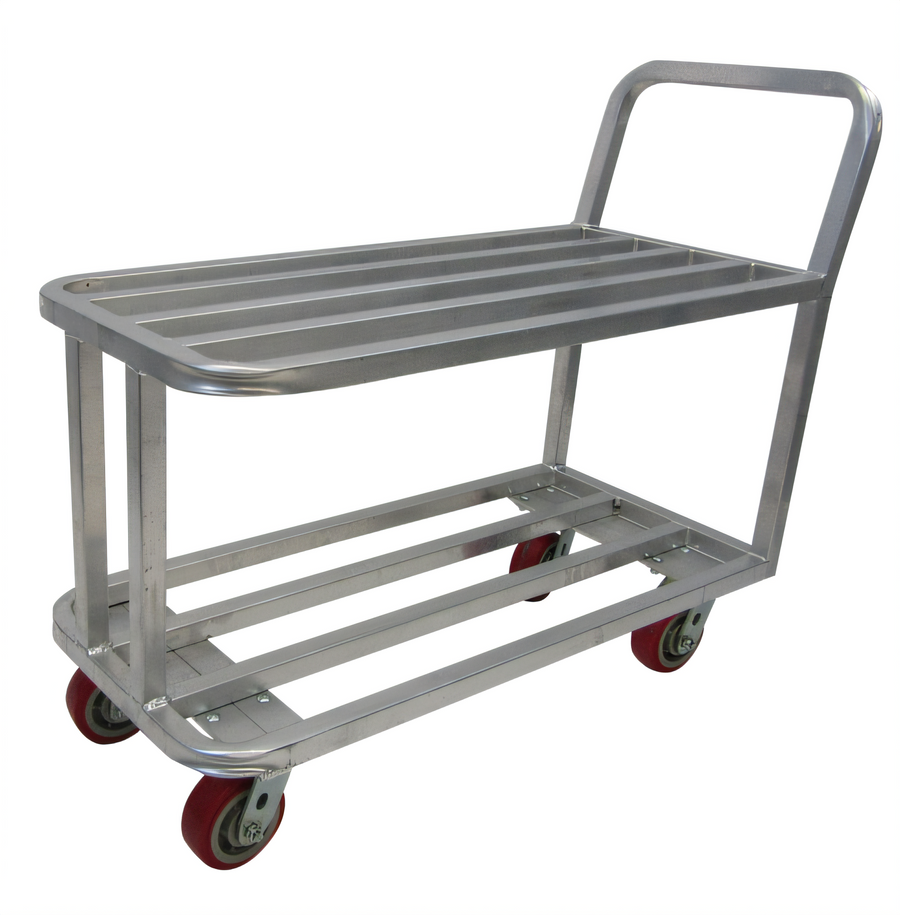 Product image #1 for Channel Manufacturing Heavy-Duty Aluminum Stocking Truck with Tubular Deck and 4 Casters, 18 x 44 x 36 Inches