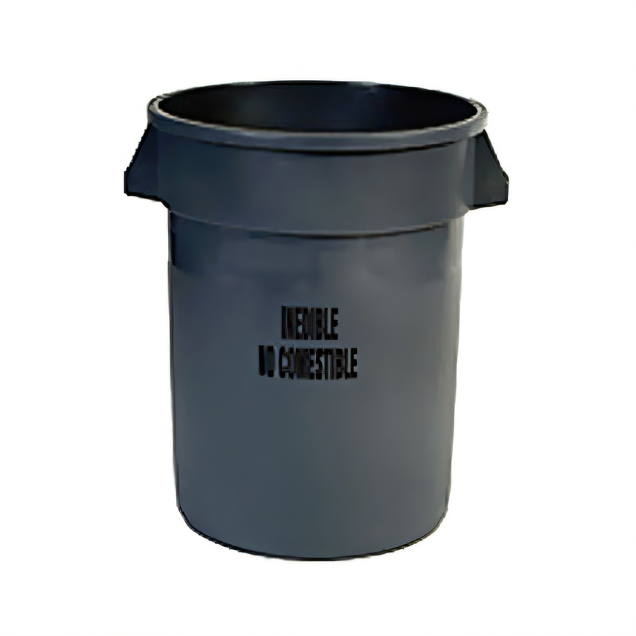 Product image #1 for BRUTE Round Food Handling Container without Lid, 32 Gallon, Gray, Inedible Imprint