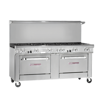 Southbend Ultimate 72-Inch Gas Restaurant Range with 6 Open Burners, 36-Inch Thermostatic Griddle, and 2 Standard Ovens