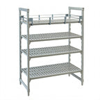 Thumbnail image #1 for Cambro Camshelving® Premium CPR1860151 Full Shelf Rail Kit, 18"W x 60"L x 4-1/4"H, Double-Level Rails, Soft Gray Polypropylene