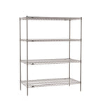 Thumbnail image #1 for Metro Super Erecta SE-244263K4-S-4 Stationary Starter Wire Shelving Unit, 42 x 24 x 63 Inches, 4 Shelves, Gray Epoxy Finish