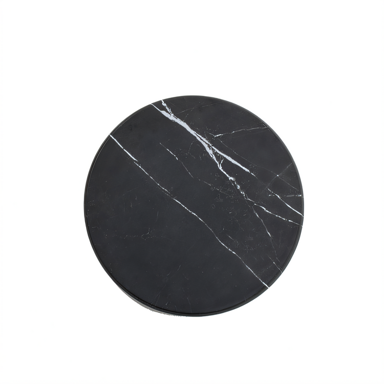 Product image #1 for 14-Inch Round Melamine Serving Board with Black Marble Pattern