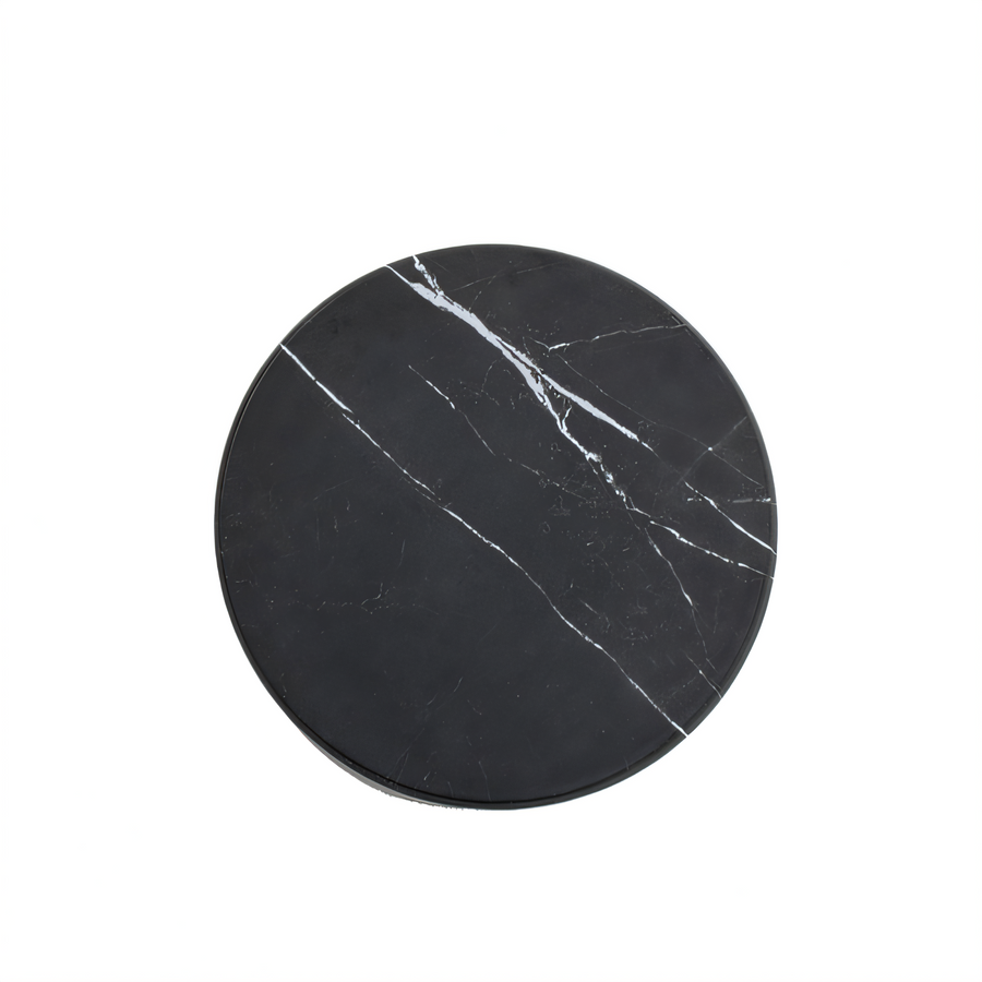 Product image #1 for 14-Inch Round Melamine Serving Board with Black Marble Pattern