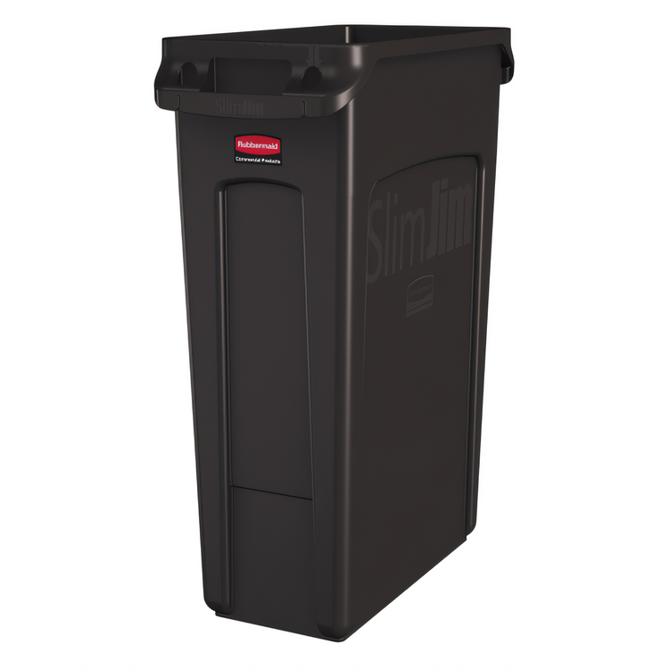 Product image #1 for Rubbermaid Commercial Slim Jim 23 Gallon Brown Open-Top Trash Container