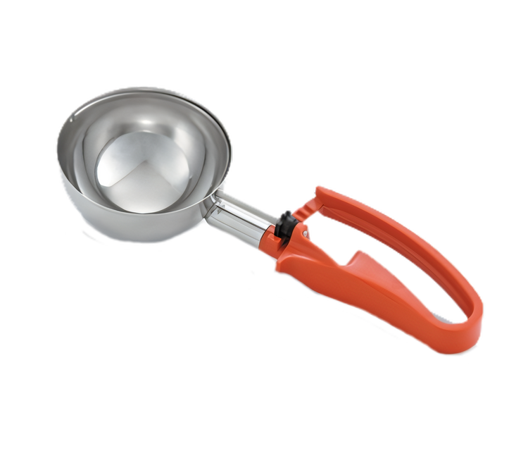 Product image #1 for Vollrath #4 8 oz Standard Length Disher with Orange Ergonomic Handle