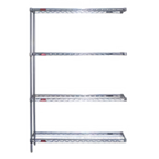 Thumbnail image #1 for Eagle Group Valu-Master A4-63-2460V 4-Tier Add-On Wire Shelving Unit, 60 x 24 x 63 Inches, Pewter Gray Epoxy Finish