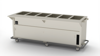 Thurmaduke EPW-6-CBPG Portable 6-Well Ganged Waterless Steamtable with Undershelf and Cutting Board