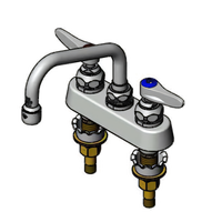 T&S Brass B-1110-XS Deck-Mounted Workboard Faucet with Quarter-Turn Eterna Cartridges