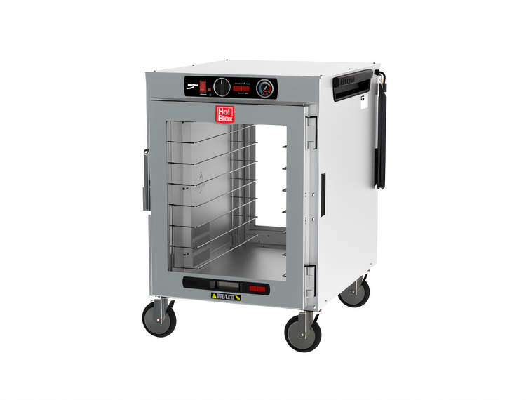 Product image #1 for Metro HotBlox™ Wide 8-Pan Pass-Thru Half-Height Insulated Holding Cabinet, Analog Control, Clear Front and Rear Doors, 120V