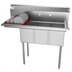 Thumbnail image #1 for KoolMore 45-Inch 3-Compartment Commercial Sink with Left Drainboard and Backsplash