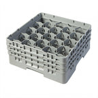 Thumbnail image #2 for Cambro Camrack® 20S638151 Full-Size 20-Compartment Glass Rack with 3 Soft Gray Extenders, Fits Glasses up to 3 7/8-Inch Diameter Case of 3