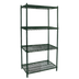Thumbnail image #1 for Omcan USA 60-Inch Wide 4-Shelf Stationary Wire Shelving Unit, 24-Inch Deep, Epoxy-Coated Green
