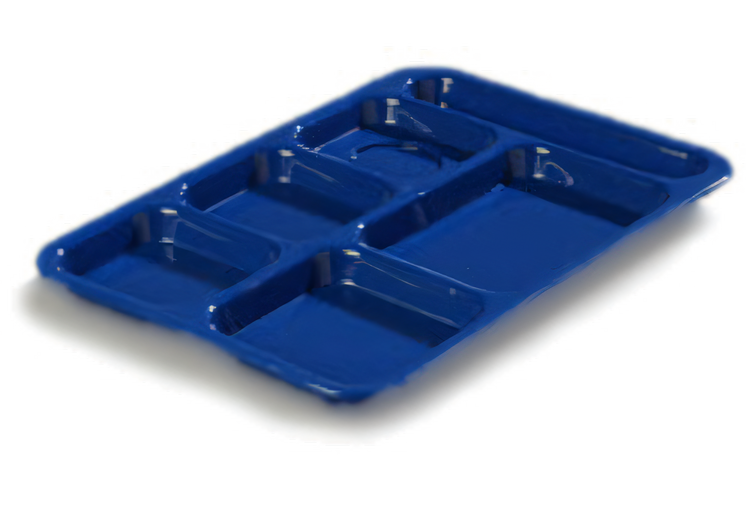 Product image #1 for Carlisle Right-Handed 6-Compartment Rectangular Compartment Tray, Blue Polypropylene, 14-3/8 x 10 Inches
