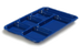 Thumbnail image #1 for Carlisle Right-Handed 6-Compartment Rectangular Compartment Tray, Blue Polypropylene, 14-3/8 x 10 Inches