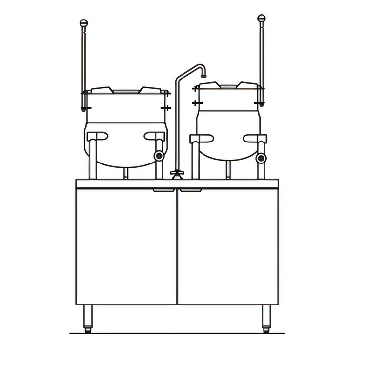 Product image #1 for Crown EMT-10-6 Electric 10 Gallon and 6 Gallon Tilting Kettle & Cabinet Assembly