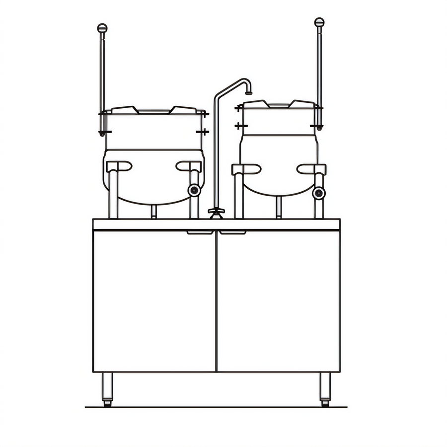Product image #1 for Crown EMT-10-6 Electric 10 Gallon and 6 Gallon Tilting Kettle & Cabinet Assembly