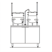 Crown EMT-10-6 Electric 10 Gallon and 6 Gallon Tilting Kettle & Cabinet Assembly