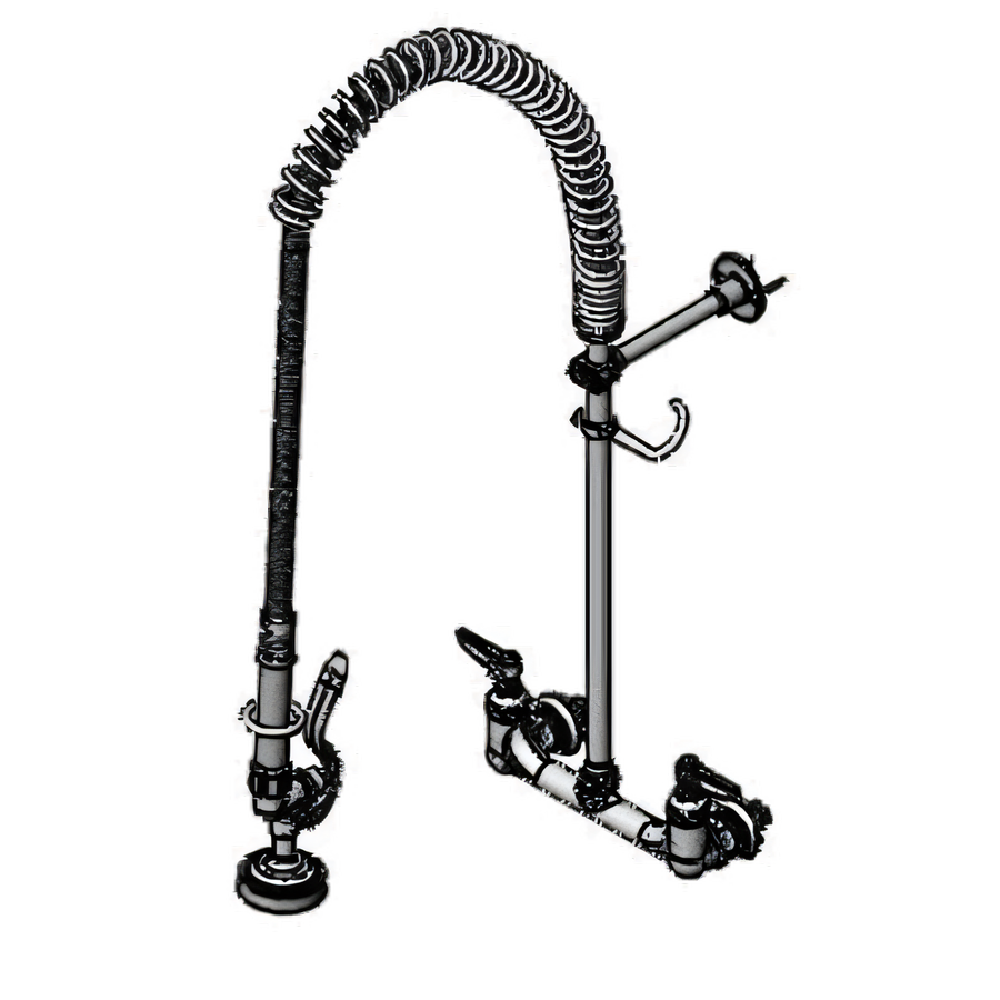 Product image #1 for T&S Brass EasyInstall Wall-Mount Pre-Rinse Unit, 8-Inch Centers, 18-Inch Riser, 44-Inch Hose