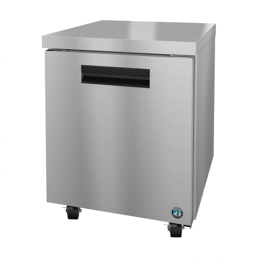 Product image #1 for Hoshizaki Steelheart 27-Inch One-Section Undercounter Reach-In Refrigerator, 7.21 Cu. Ft., Solid Door, Rear-Mounted Self-Contained