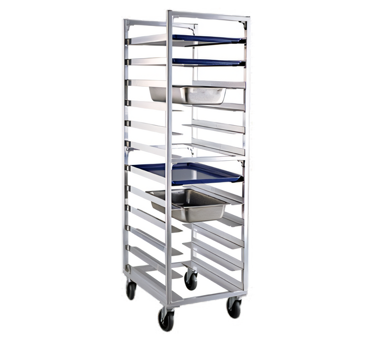 Product image #1 for Mobile Universal Wide Angle Pan Rack, Open Frame, 12 Pair, 5-Inch Centers, Aluminum