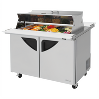 Turbo Air Super Deluxe 48 1/4-Inch Two-Section Sandwich/Salad Mega Top Prep Table with Dual-Sided Lids