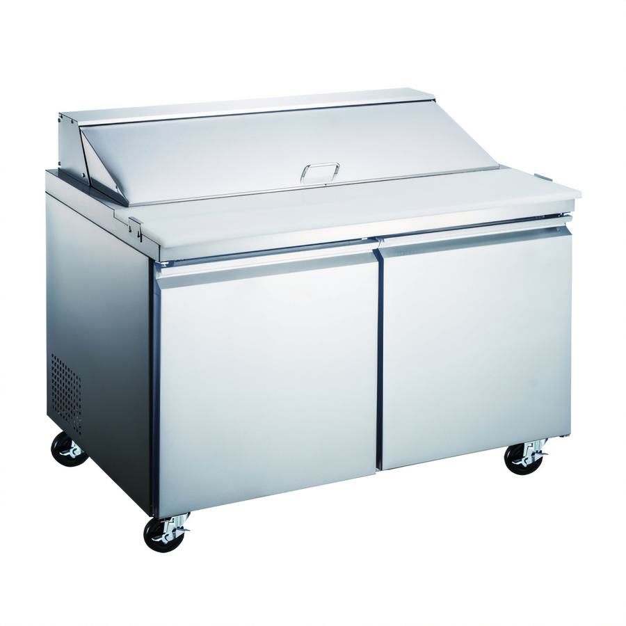 Product image #1 for 60-Inch Two-Section Refrigerated Prep Table with Rear-Mounted Self-Contained Refrigeration and 16 1/6 Pan Capacity