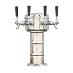 Thumbnail image #1 for Micro Matic USA MTM-4PSS Mini-Mushroom Countertop Air-Cooled Draft Beer Tower, 4-Faucet, Polished Stainless Steel