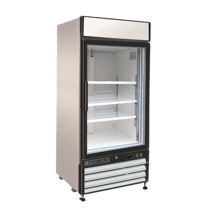 Product image #1 for Maxx Cold X-Series One-Section Reach-In Glass Door Freezer Merchandiser, 16 Cu. Ft., Bottom-Mounted Compressor