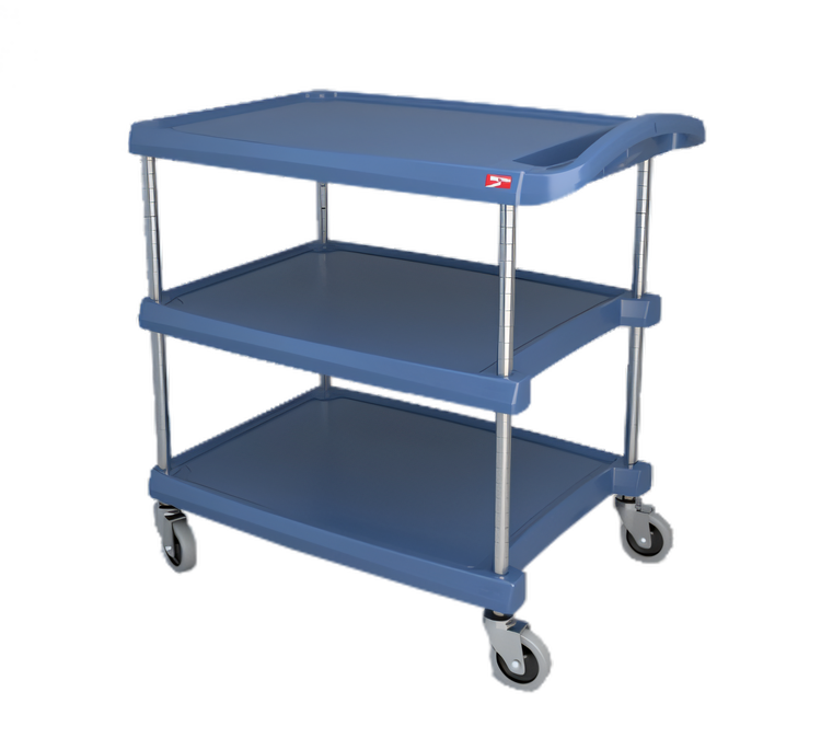 Product image #1 for Metro myCart Series 3-Shelf Polymer Utility Cart, Blue Microban, Open Base