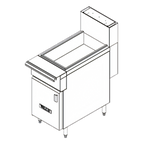 Thumbnail image #1 for Vulcan V Series VFDUMP 18-Inch Range Match Fryer Dump Station, Stainless Steel, 6-Inch Adjustable Legs