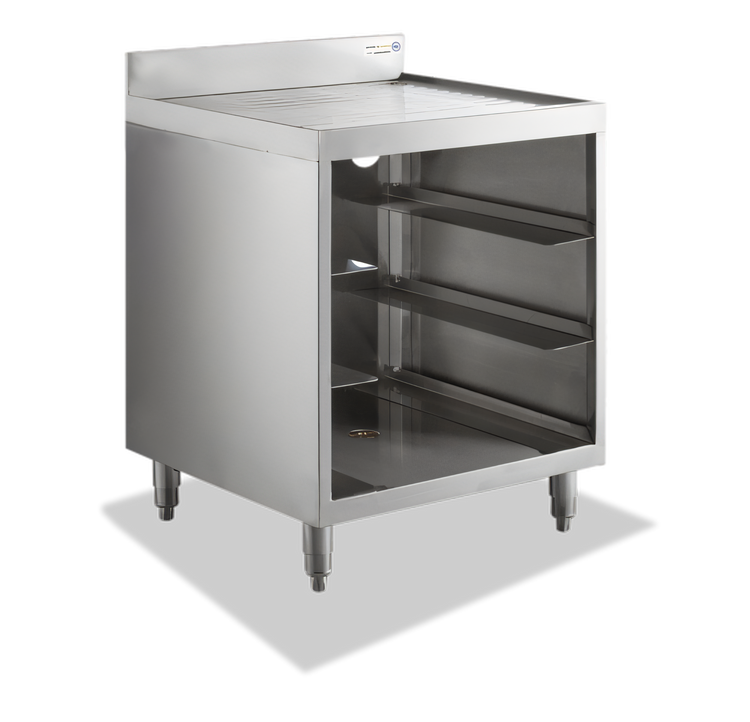 Product image #1 for Steel Works Stainless SWGRSU-2124-CT Underbar Glass Storage Unit with Drainboard Top