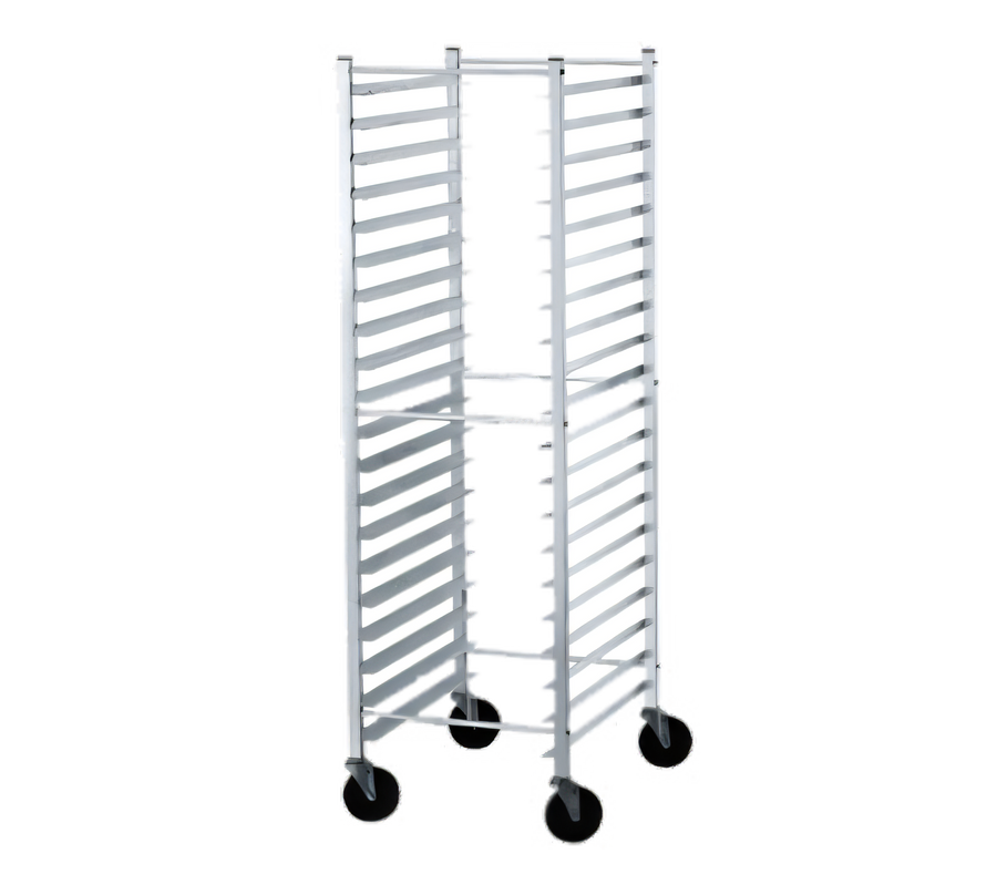 Product image #1 for Advance Tabco PR18-3KS Full-Height Mobile Side-Loading Aluminum Pan Rack, 18 Sheet Pan Capacity