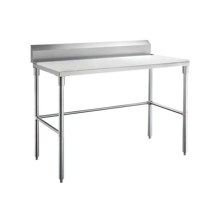 Product image #1 for Sapphire 48 Inch x 30 Inch Stainless Steel Open Base Work Table with 5 Inch Backsplash