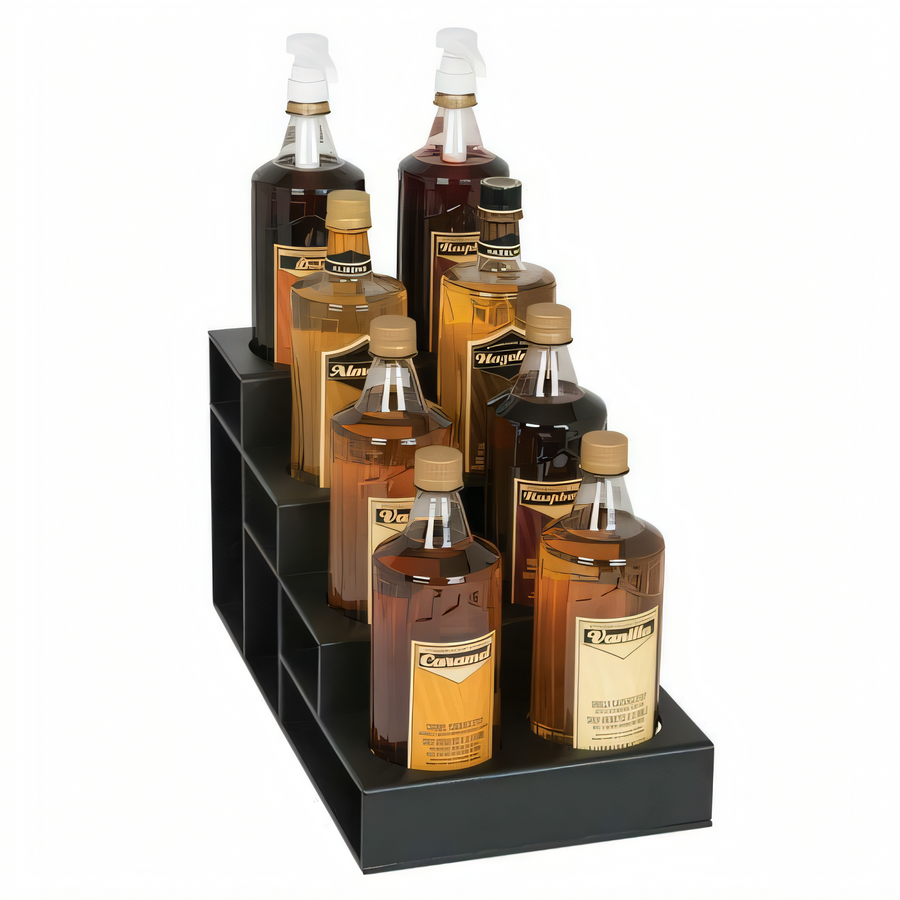 Product image #1 for Dispense-Rite Countertop 8-Section Bottle Holder Organizer, Black Polystyrene