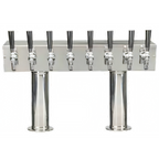 Thumbnail image #1 for Micro Matic USA Pro-Line DPT38PSS-PL Direct Draw Double-Pedestal Beer Conversion Tower, 8-Faucet, Air-Cooled Polished Stainless Steel