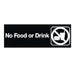 Thumbnail image #1 for Winco No Food or Drink Prohibitive Sign, 9 x 3 Inches, Black with White Imprint