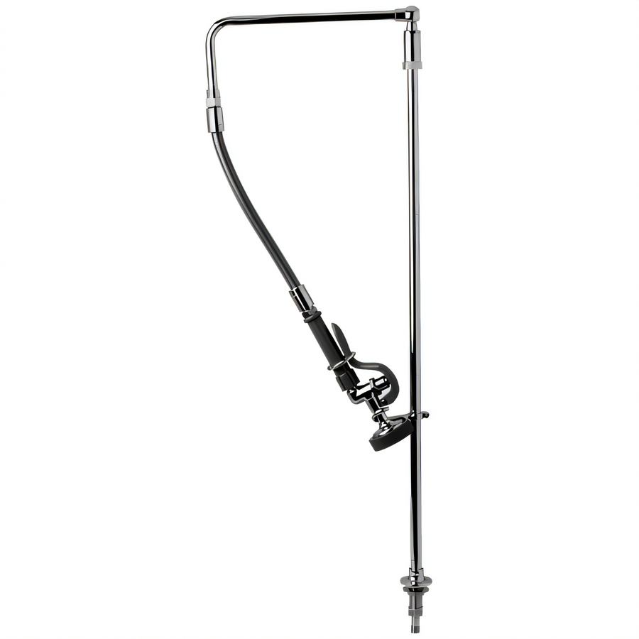Product image #1 for T&S Brass Deck-Mount Pre-Rinse Unit with Remote Control Valve, Swivel Gooseneck, and B-0107 Spray Valve