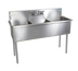 Thumbnail image #1 for BK Resources 39-Inch Three-Compartment Budget Stainless Steel Sink with 8-Inch Backsplash and Legs