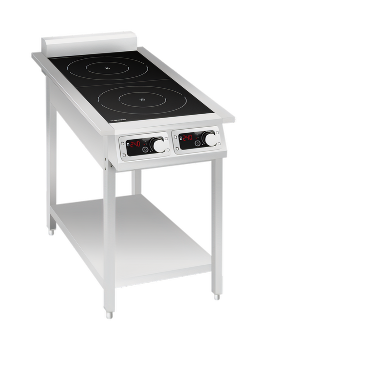 Product image #1 for Commercial Stainless Steel Dual-Zone Freestanding Induction Cooktop, 240V, 1 Phase