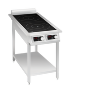 Commercial Stainless Steel Dual-Zone Freestanding Induction Cooktop, 240V, 1 Phase