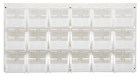 Quantum Wall-Mounted Louvered Panel Starter Unit with 18 Clear Bins, 36 x 11 x 19 Inches