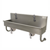 Thumbnail image #1 for Advance Tabco 40-Inch 2-Station Wall Mounted Knee-Operated Hand Wash Sink with Tubular Supports