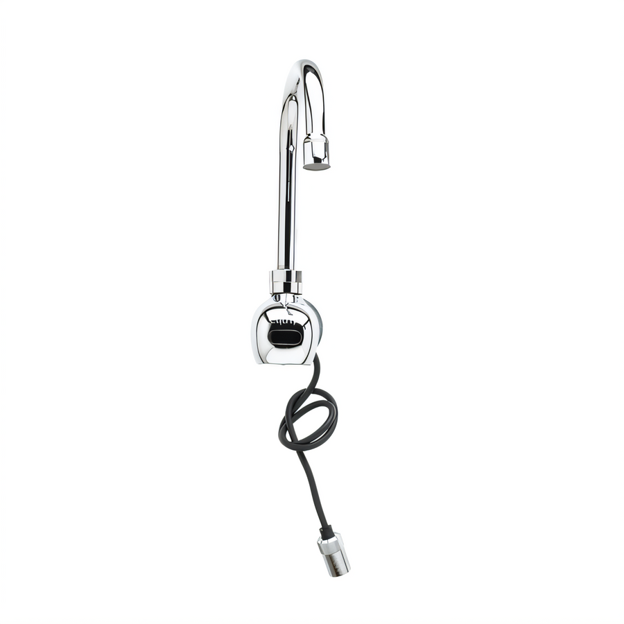 Product image #1 for Equip Single-Hole Wall-Mount Touchless Electronic Sensor Faucet with Swivel Gooseneck Spout, 2.2 GPM, Chrome Finish